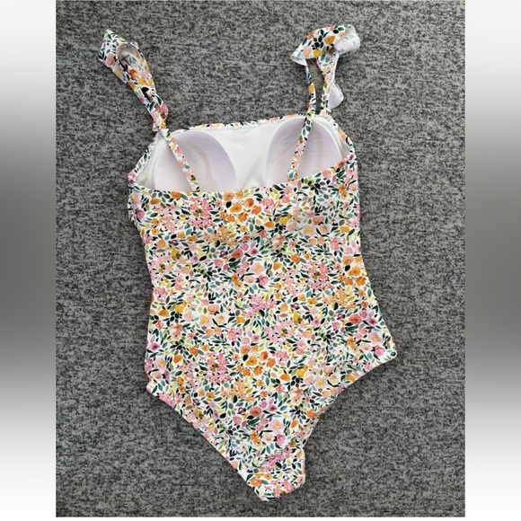 Kona Sol One Piece Floral Flutter Strap Swimming Bathing Suit - Picture 2 of 5